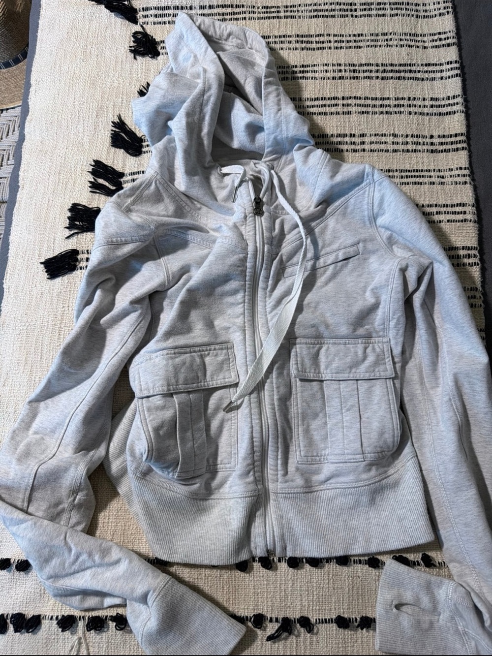 lululemon athletica Light Gray Zip-Up Hoodie